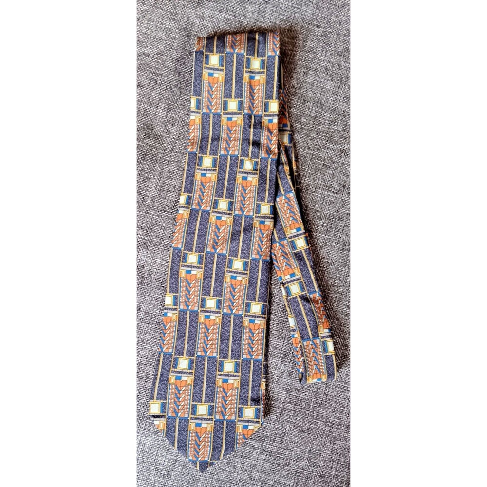 Dress Tie 70s 80s 90s Y2K Mens Boxelder Signed Multicolor 3.75 Wide 56 Long